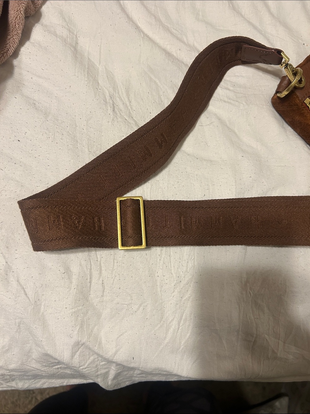 Hammitt Brown Suede Belt Bag with Quilted Stitching - Picture 6 of 7